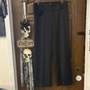 Black Pinstripe Wide Leg Trousers